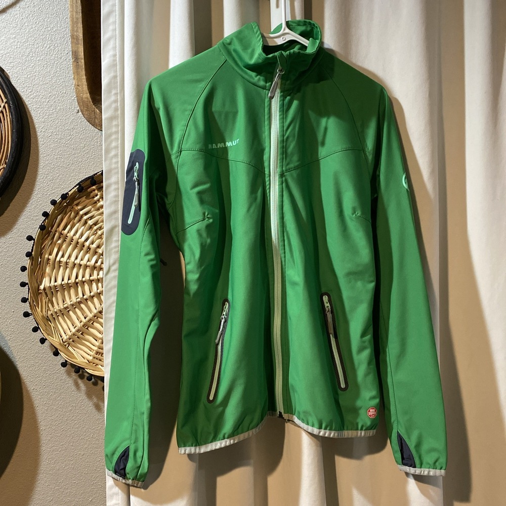 MAMMUT Rundle Stretch Soft Shell Jacket Women Size Medium Green Running Outdoor